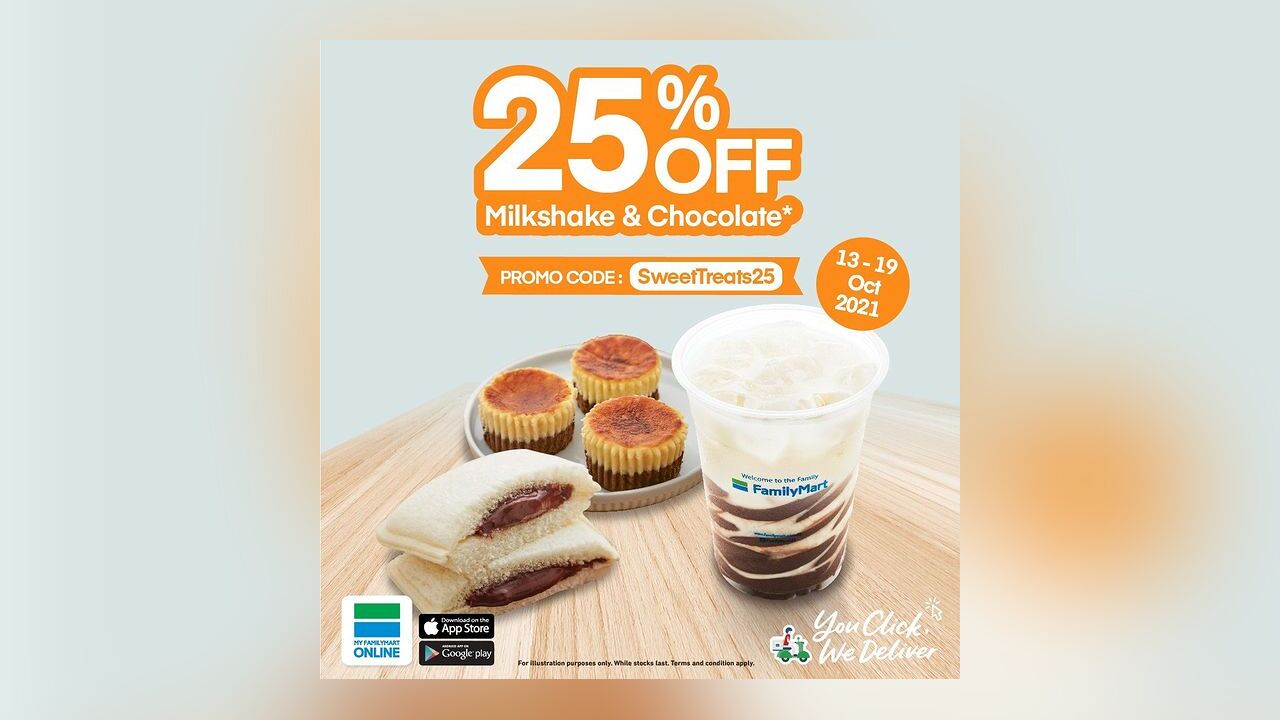 25% Off Milkshake & Chocolate at MY FamilyMart ONLINE