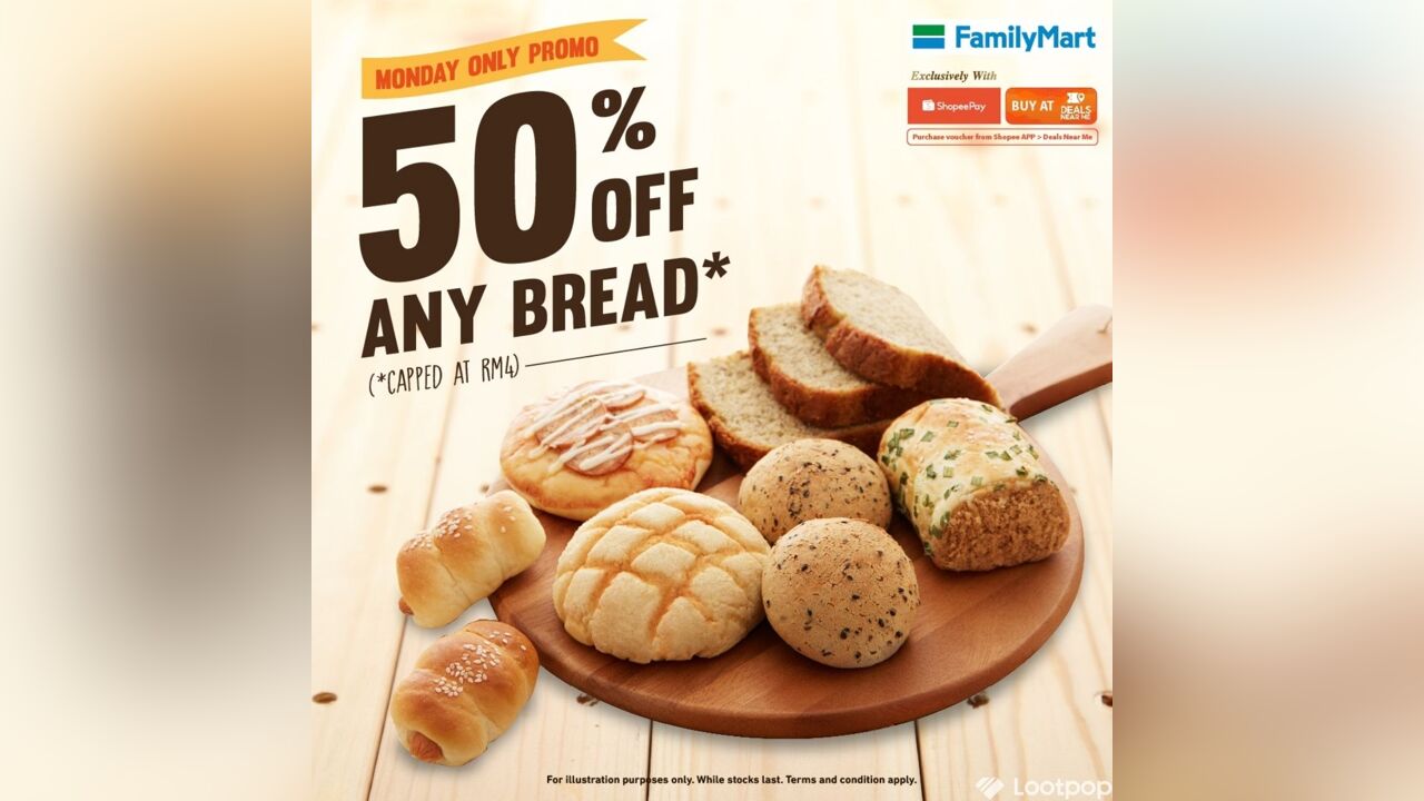 50% Off FamilyMart Breads with ShopeePay
