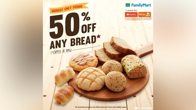 50% Off FamilyMart Breads with ShopeePay