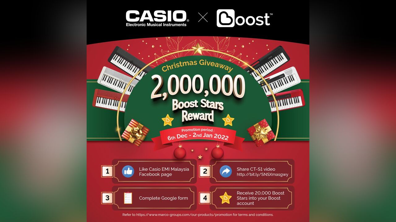 CASIO Christmas 2,000,000 Boost Stars Giveaway