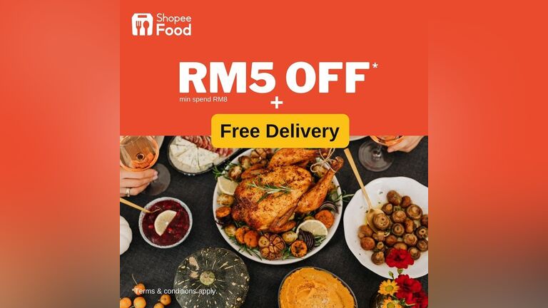 RM5 Off and Free Delivery with ShopeeFood