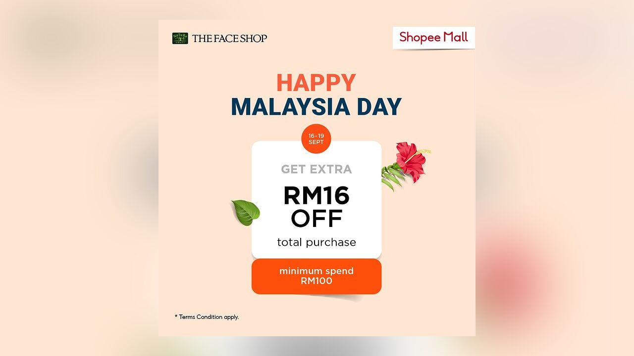 Malaysia Day Deals from THE FACE SHOP x Shopee