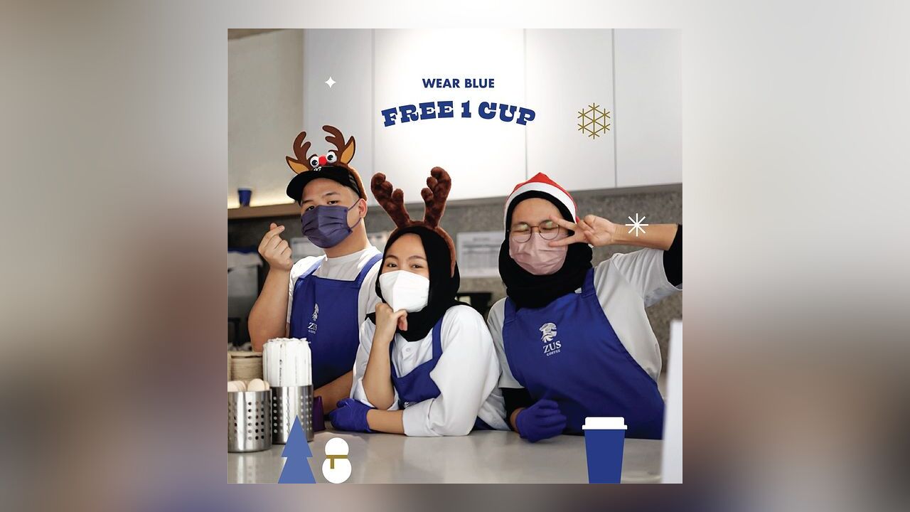 Wear Blue & Get 1 Cup FREE at ZUS Coffee