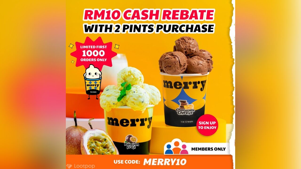 Merry Ice Cream RM10 Cash Rebate