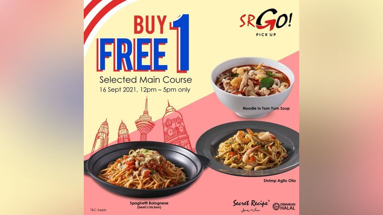 SR GO! Buy 1 Free 1 Main Course (Pick Up)