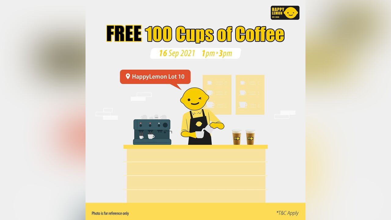 Free 100 Cups of Happy Lemon Coffee