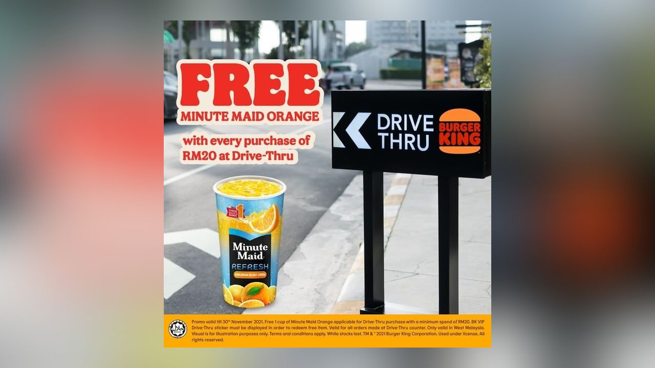 Free Minute Mate Orange from Burger King Drive-Thru