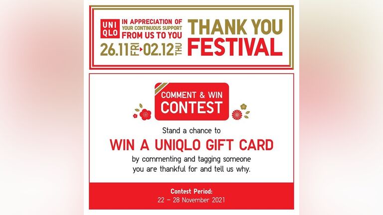 UNIQLO's Thank You Festival - Comment & Win Contest
