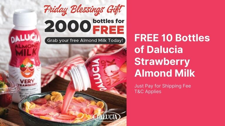 Free Strawberry Almond Milk from Dalucia