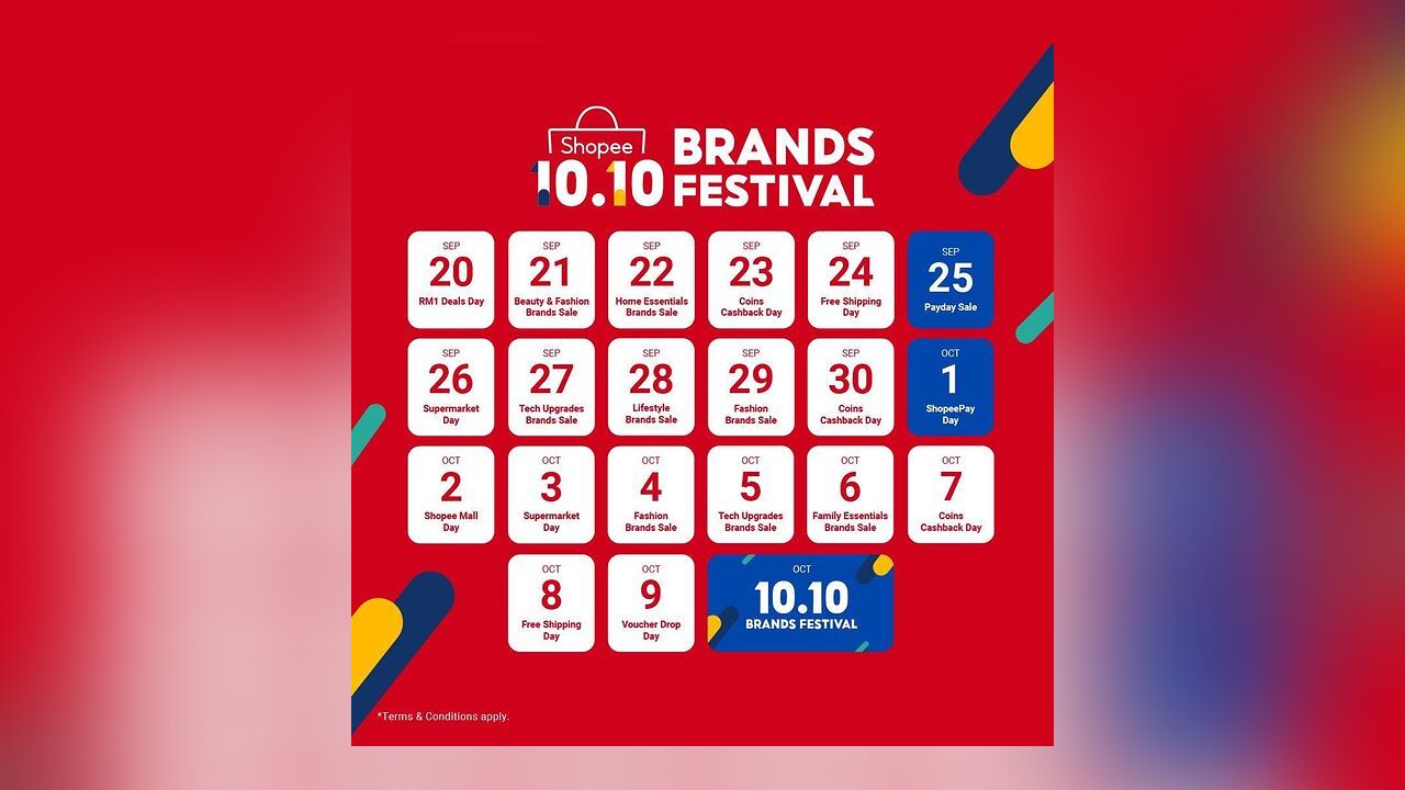 Shopee 10.10 Brands Festival Event Calendar