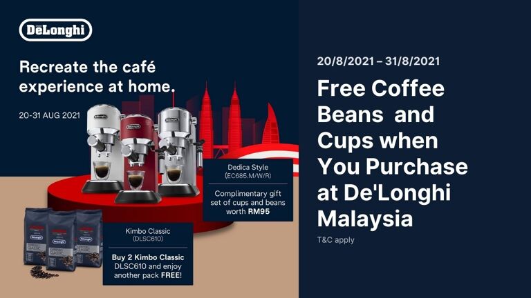 Free Coffee Beans and Gift Set from De'Longhi to Celebrate Merdeka 2021