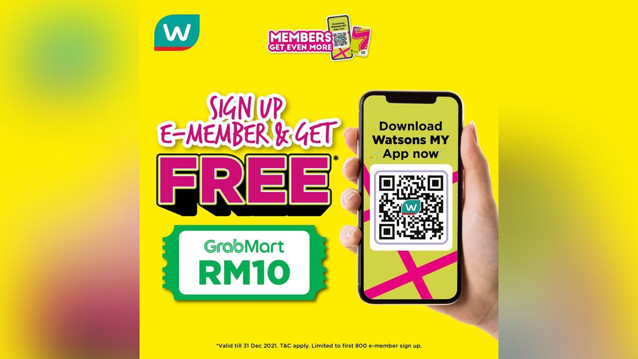 Free RM10 GrabMart Voucher for New Watsons Members