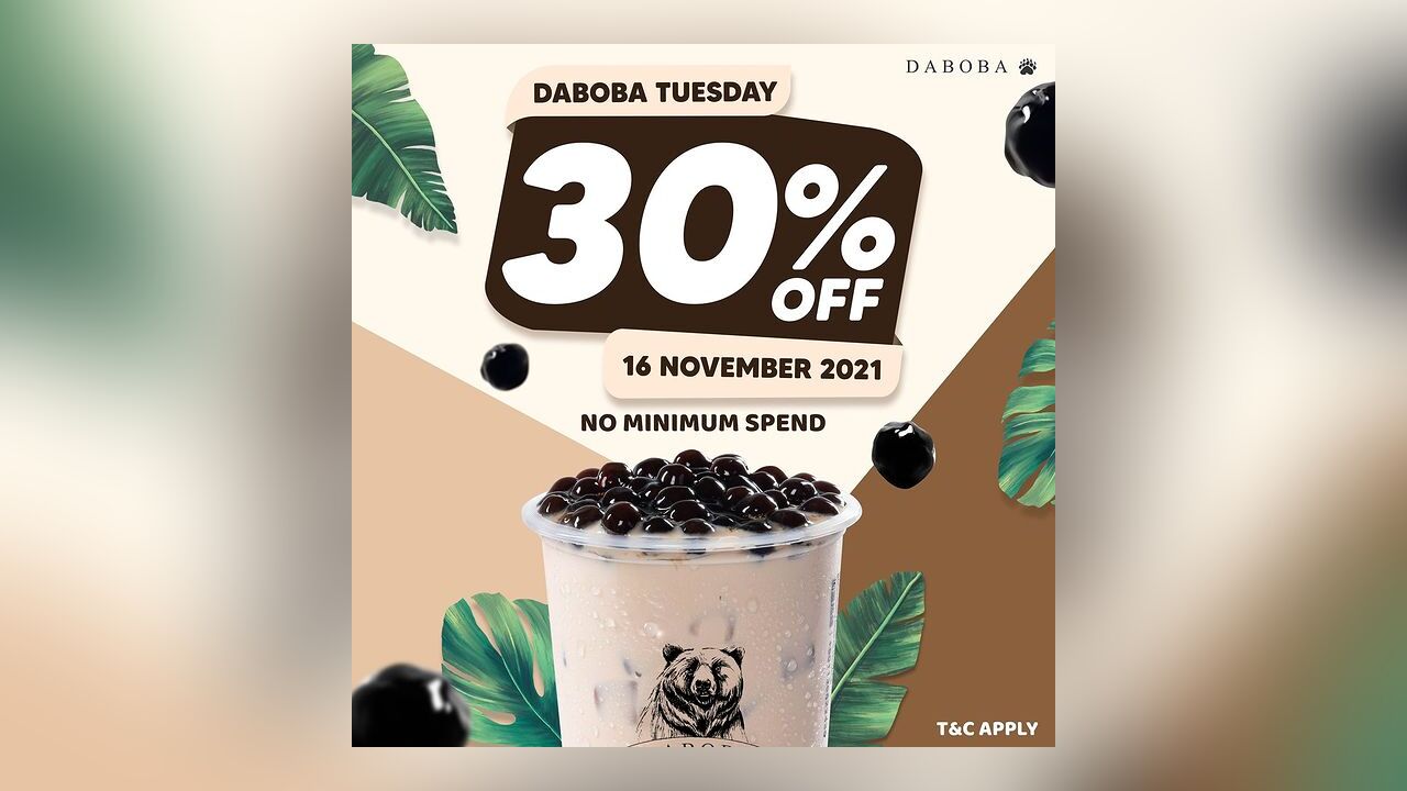 30% OFF Daboba Tuesday