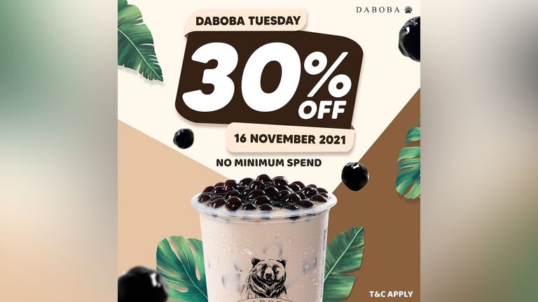 30% OFF Daboba Tuesday