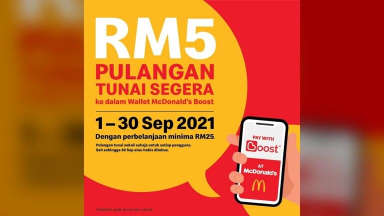 RM5 Instant Cashback in Boost McDonald's Wallet