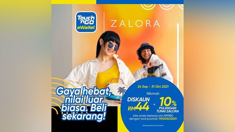 Get RM44 discount & ZALORA Cashback with Touch 'n Go