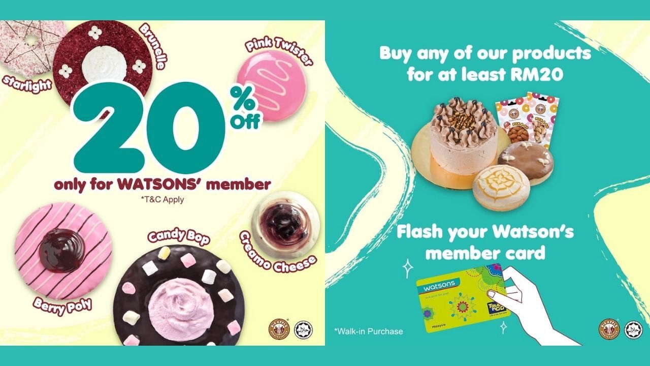 20% Off Big Apple Donuts & Coffee with Watsons Member Card