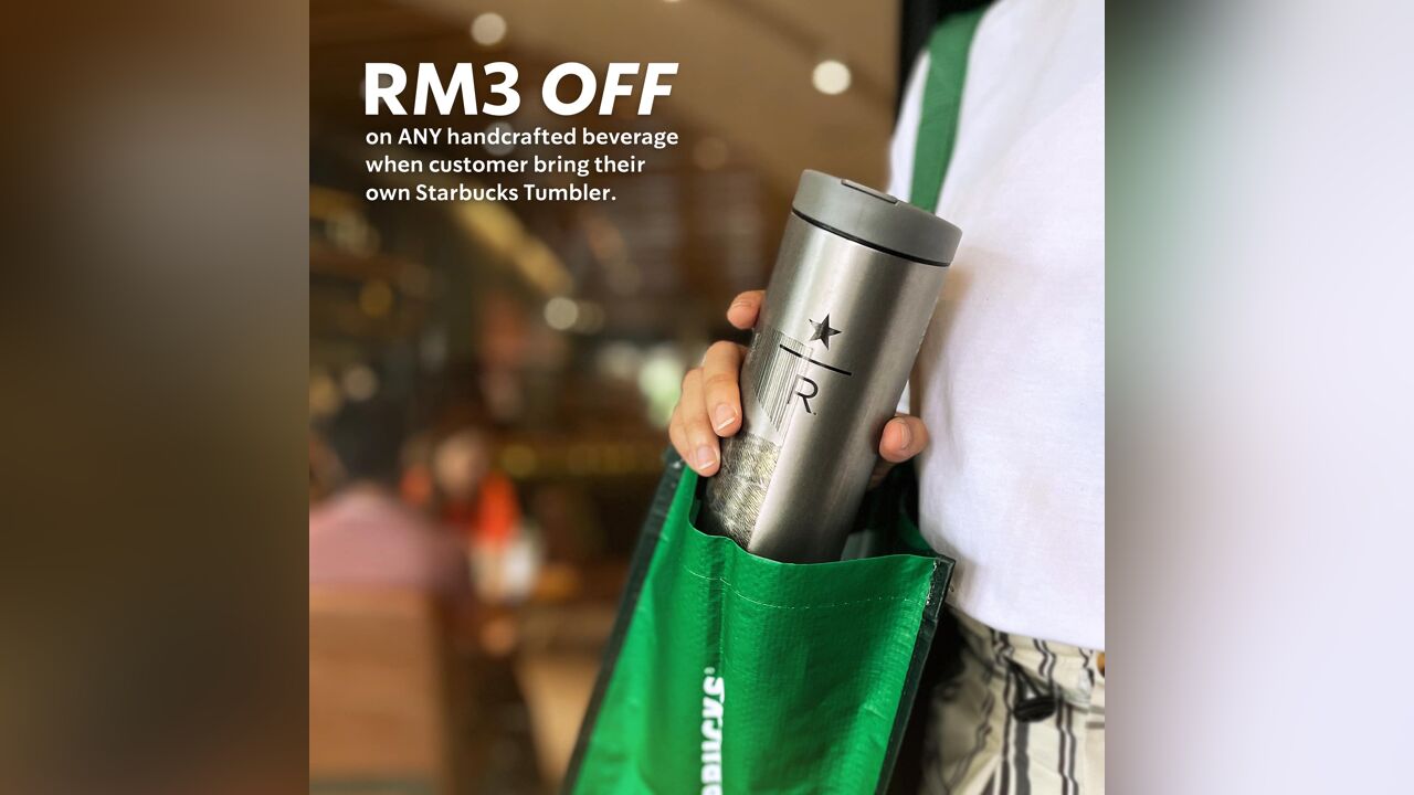 RM3 Off on Drinks with Own Starbucks Tumbler