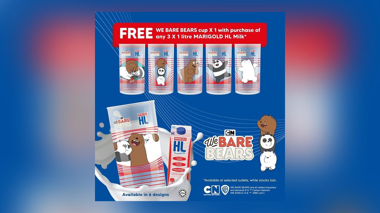 FREE We Bare Bears Cups with Marigold HL Milk