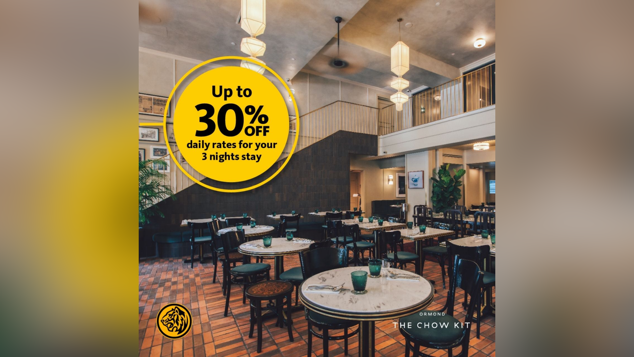 Up to 30% OFF at The Chow Kit – an Ormond Hotel