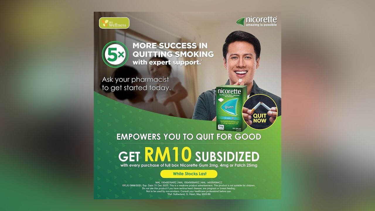 RM10 Cashback from Nicorette & AEON Wellness