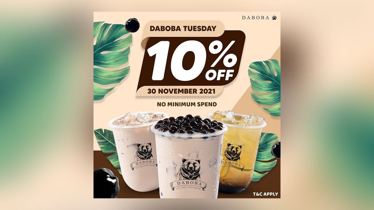 10% Off on Daboba Tuesday