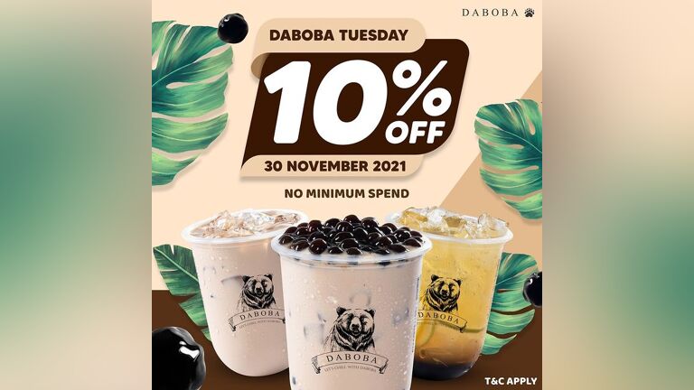 10% Off on Daboba Tuesday