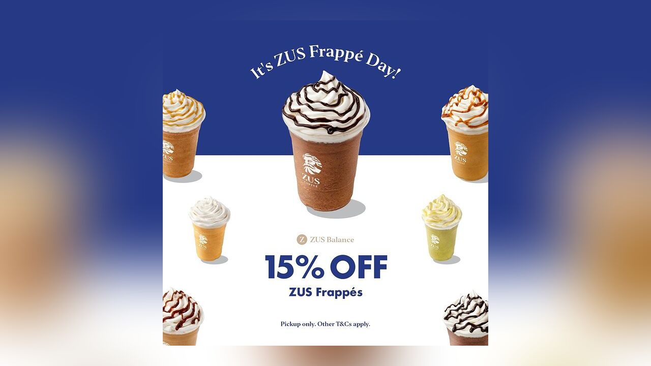 15% OFF on All ZUS Frappés