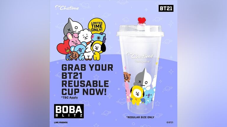 Free BT21 Reusable Chatime Cup