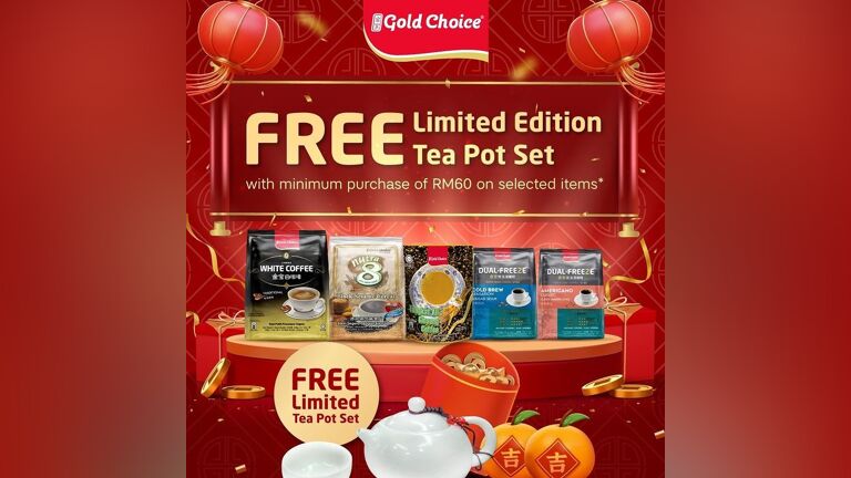 Free Limited Edition Gold Choice Tea Pot Set