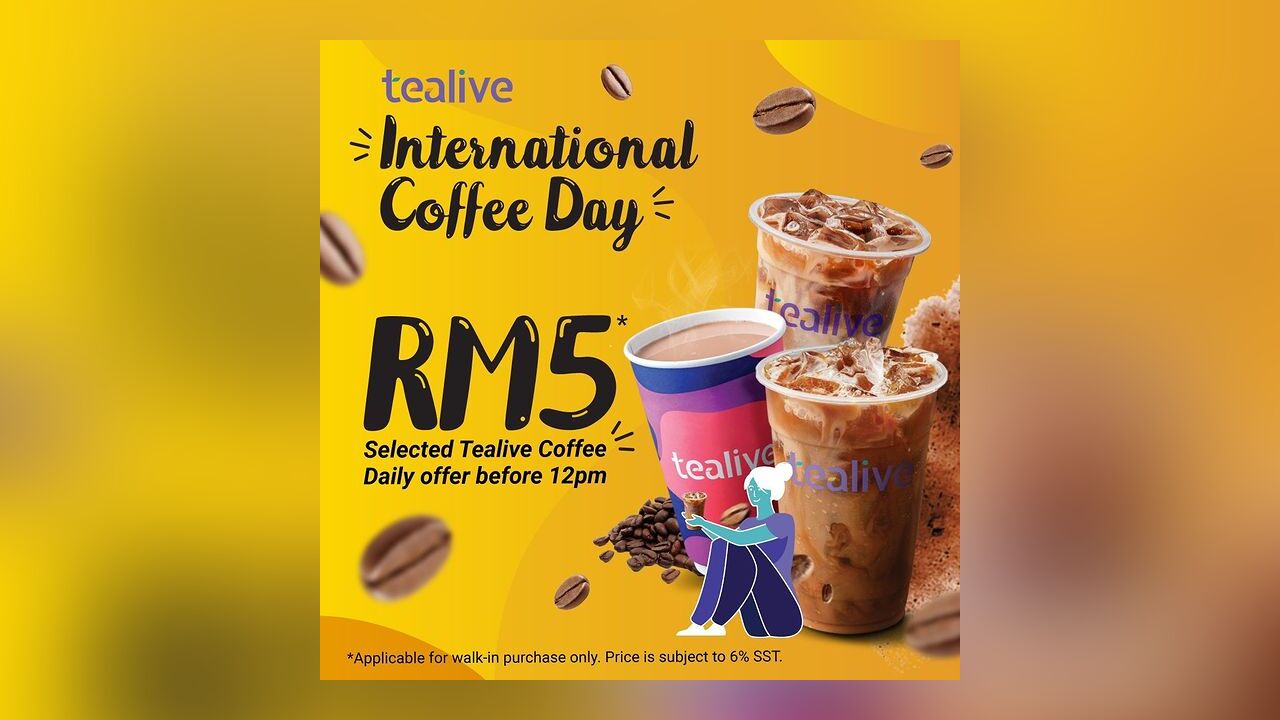 RM5 Tealive International Coffee Day Offer