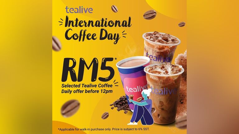 RM5 Tealive International Coffee Day Offer
