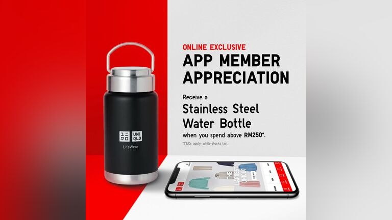 FREE Stainless Steel Water Bottle for UNIQLO App Members