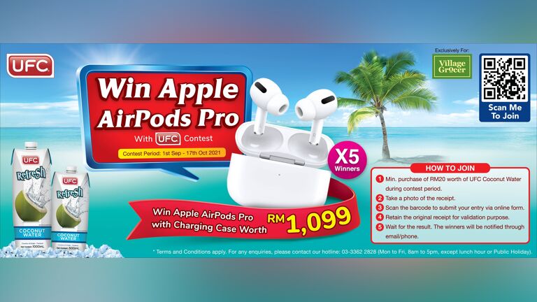 Win Apple Airpod With UFC Coconut Water at Village Grocer